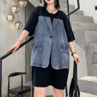 Fashion Short Sleeve Dress For Kids Large Size Is Thin And Fashionable Stitching Denim 2020 Women Dresses For Girls