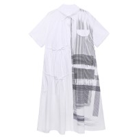 Streetwear Loose Dress 2020 Women Casual Summer Turn Down Collar Ankle Length A Line Thin Sexy Vintage Long Dress
